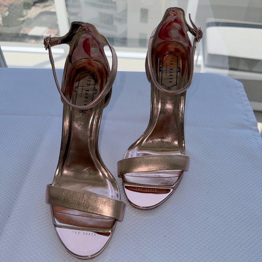 Ted Baker rose gold heels, never worn size 39.5